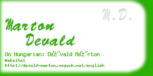 marton devald business card